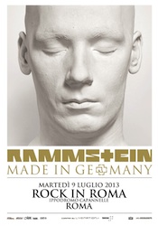 Locandina del concerto dei Rammstein a Rock in Roma