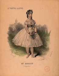Giuseppina Bozzacchi, prima "Coppélia", in una stampa del 1870.