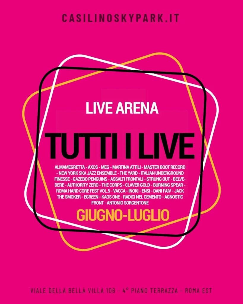 Casilino Sky Park: la programmazione musicale di giugno e luglio