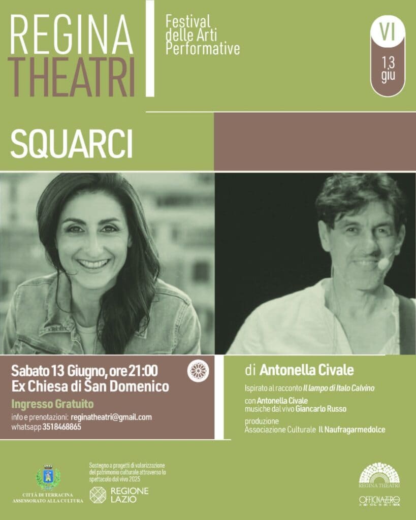 SQUARCI: il reading di Antonella Civale al Festival Regina Theatri